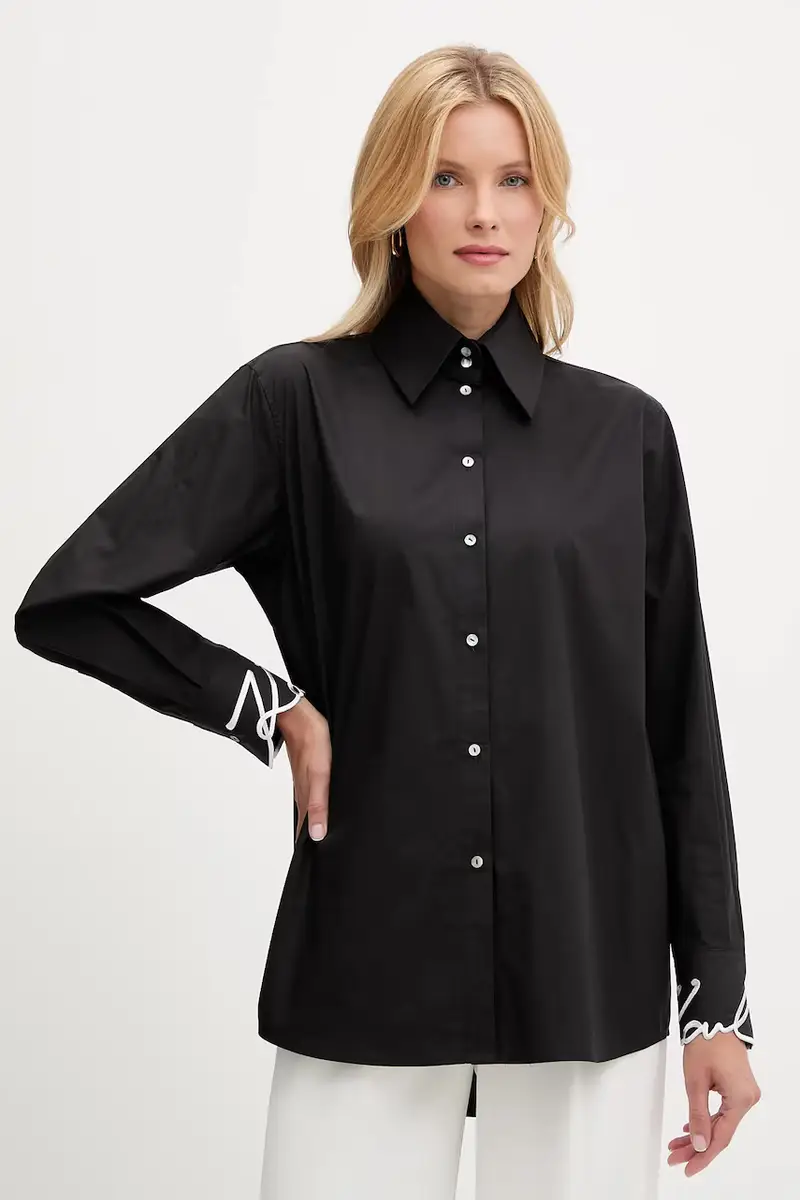 camicia in cotone Nero