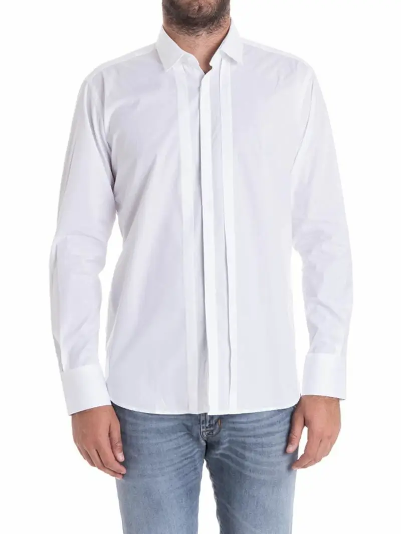 Camicia in cotone stretch Bianco