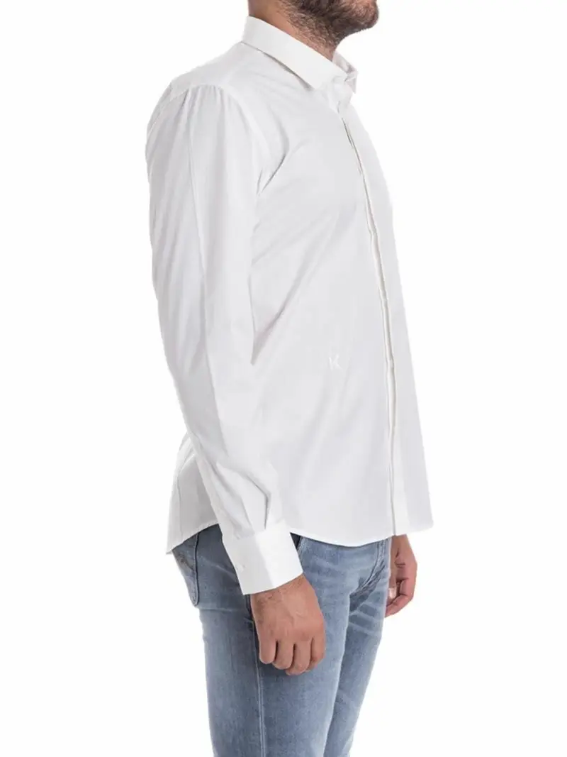 Camicia in cotone stretch Bianco