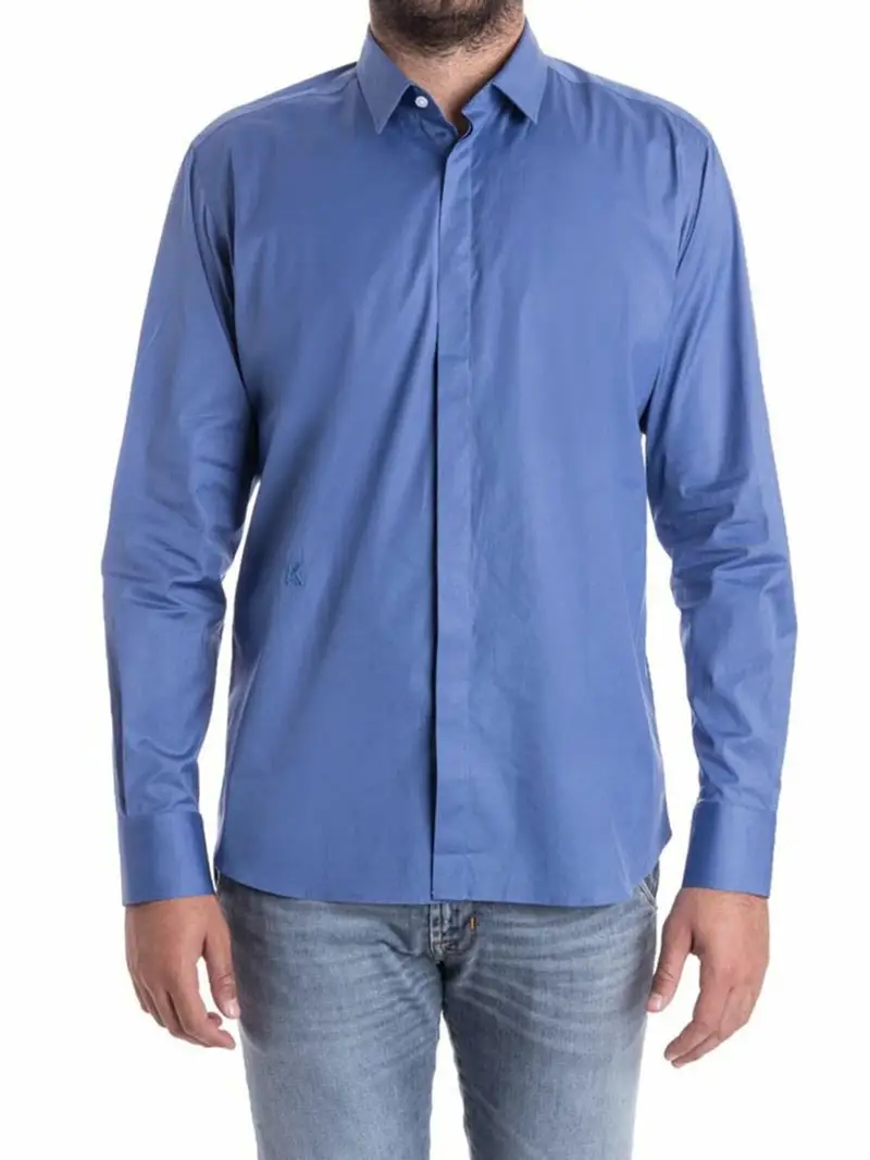 Camicia in cotone stretch Blu