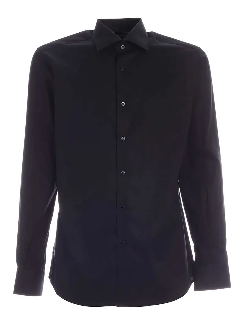 Camicia nero con logo Signature