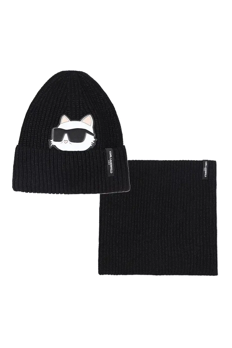 cappello e scaldacollo bambini colore nero Z31010