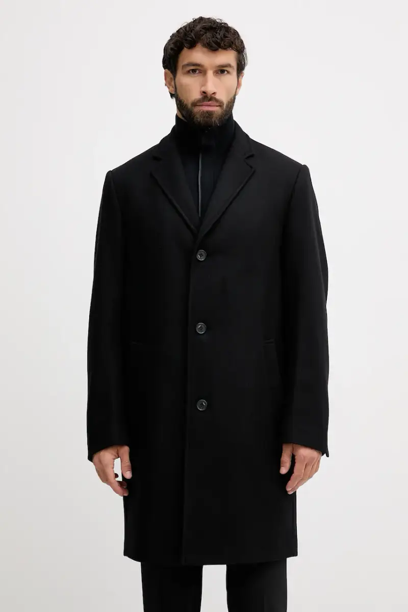 cappotto con aggiunta di lana colore nero 554750.455730