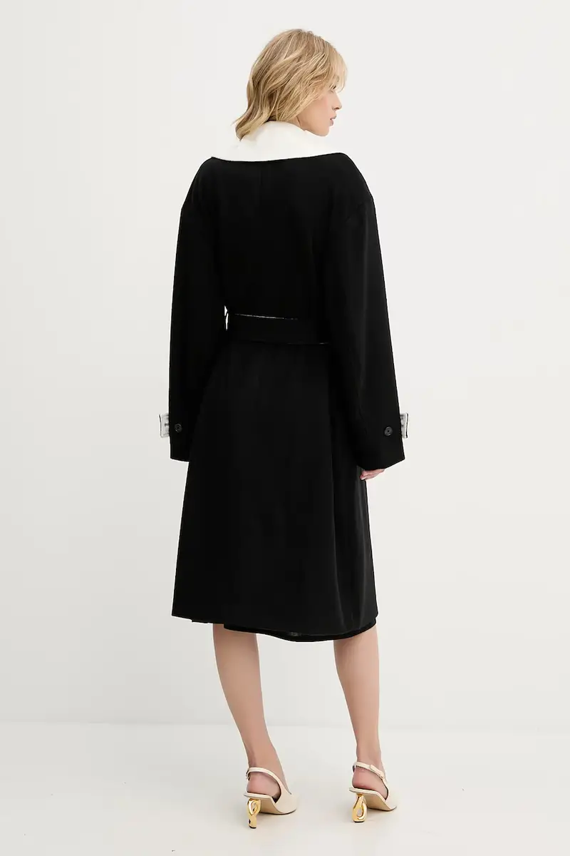 cappotto in lana donna colore nero A3W15010 miniatura 3