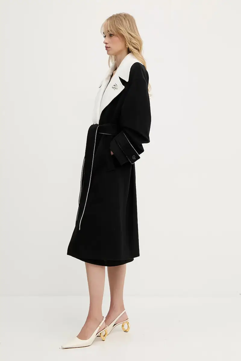 cappotto in lana donna colore nero A3W15010 miniatura 4