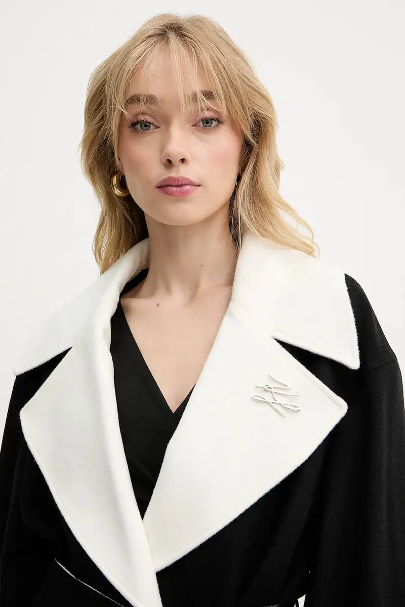 cappotto in lana donna colore nero A3W15010 miniatura 5