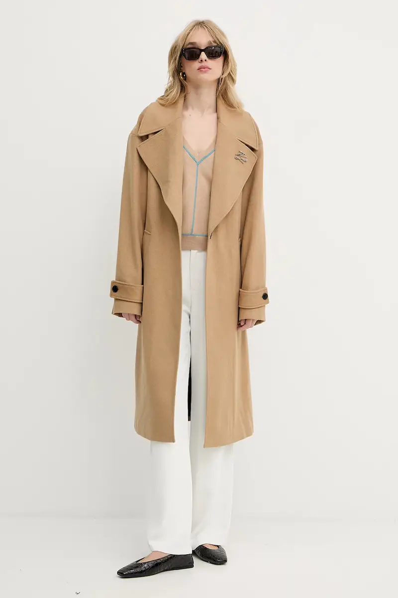 cappotto in lana donna colore verde A3W15010 miniatura 2