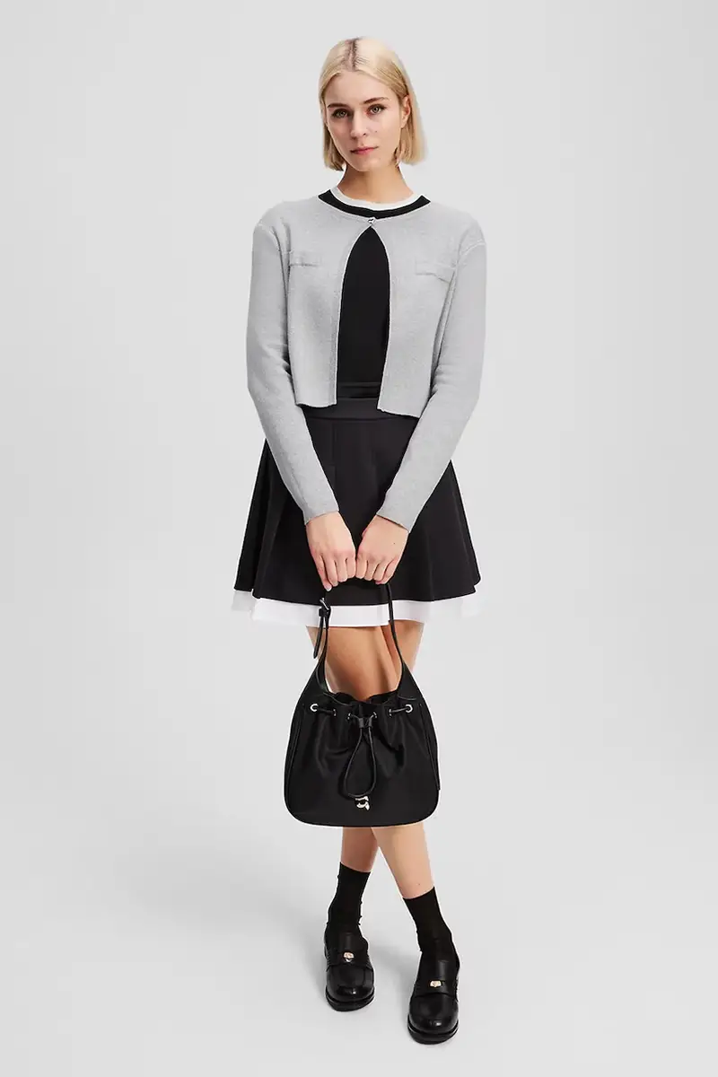 Karl Lagerfeld Cardigan Donna Grigio 3137770 miniatura 4