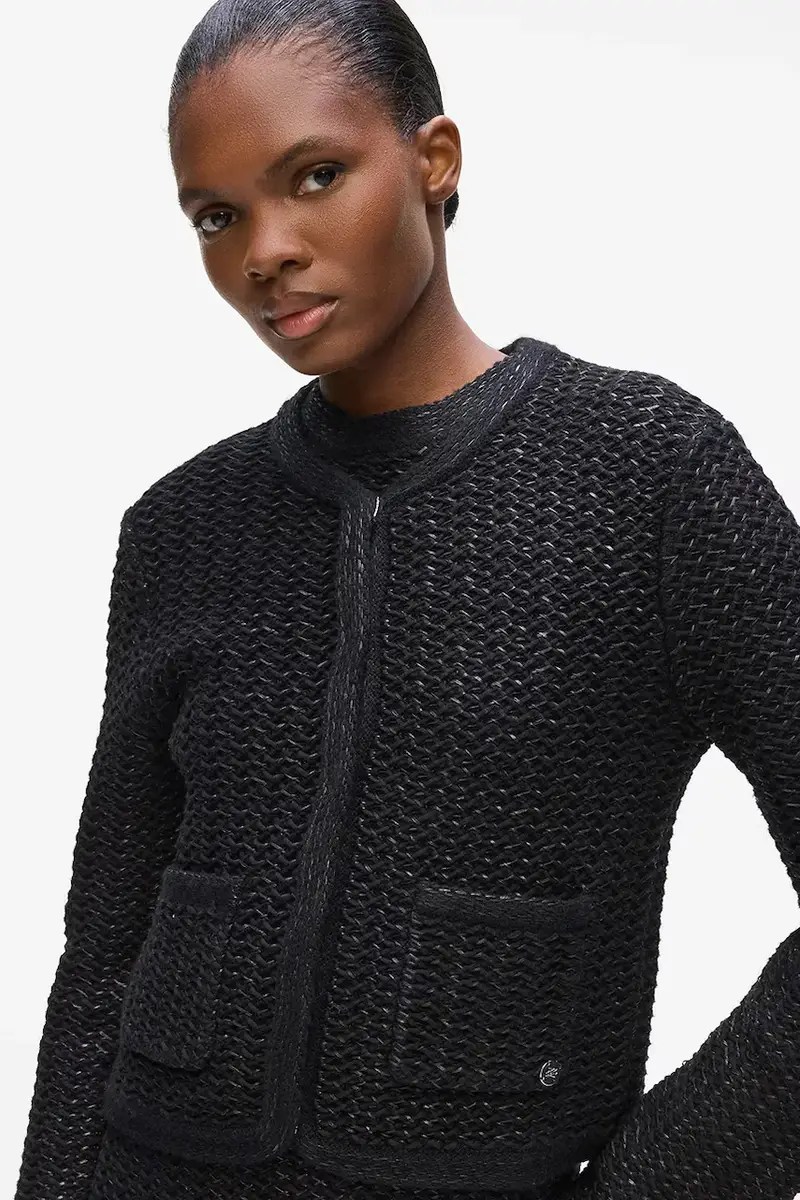 Karl Lagerfeld Cardigan Donna Nero 3776783 miniatura 3