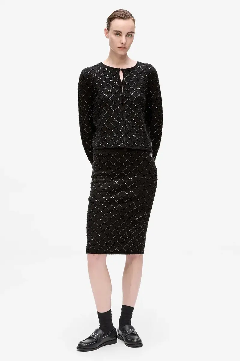 Karl Lagerfeld Cardigan Donna Nero 3776852 miniatura 3