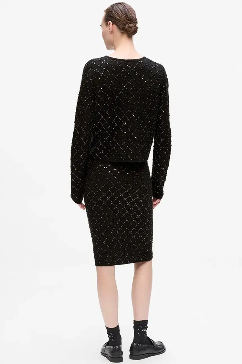 Karl Lagerfeld Cardigan Donna Nero 3776852 miniatura 4