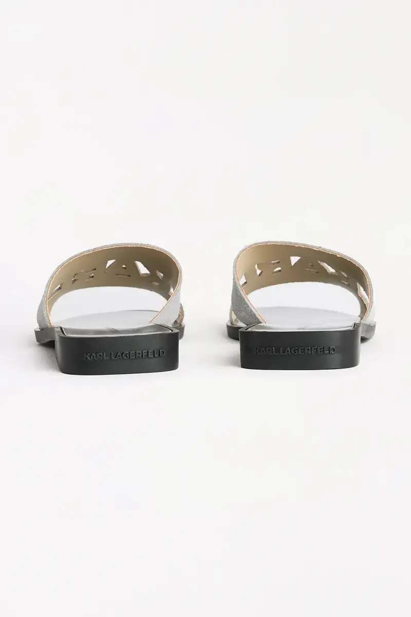 ciabatte slide in camoscio SKOOT II donna colore argento KL80402 miniatura 3