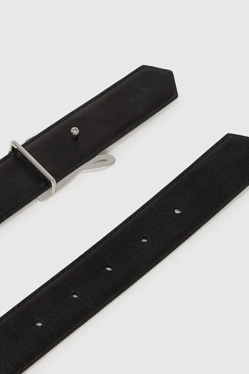 cintura in pelle bilaterale donna colore nero A4W33022 miniatura 4