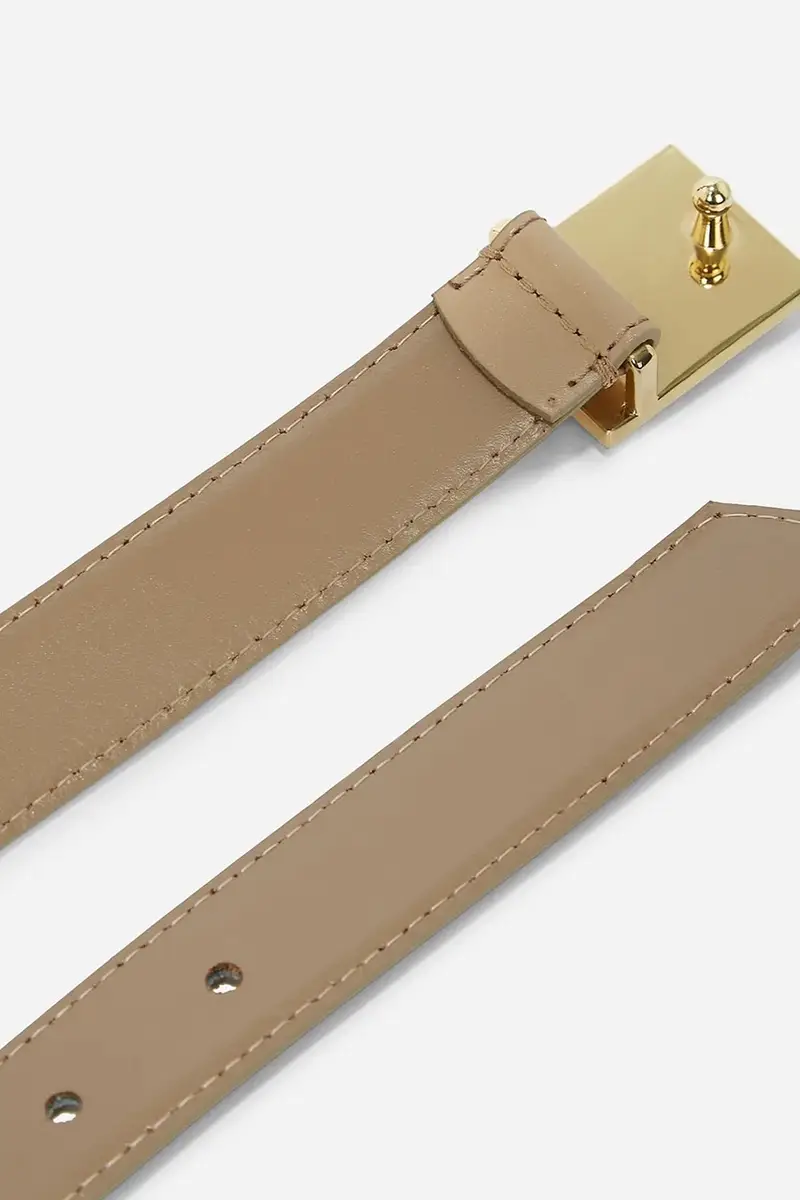 cintura in pelle donna colore beige A2W33051 miniatura 4