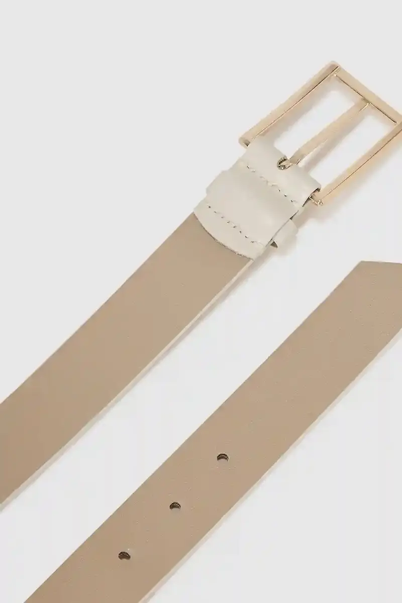 cintura in pelle donna colore beige A4W33132 miniatura 4