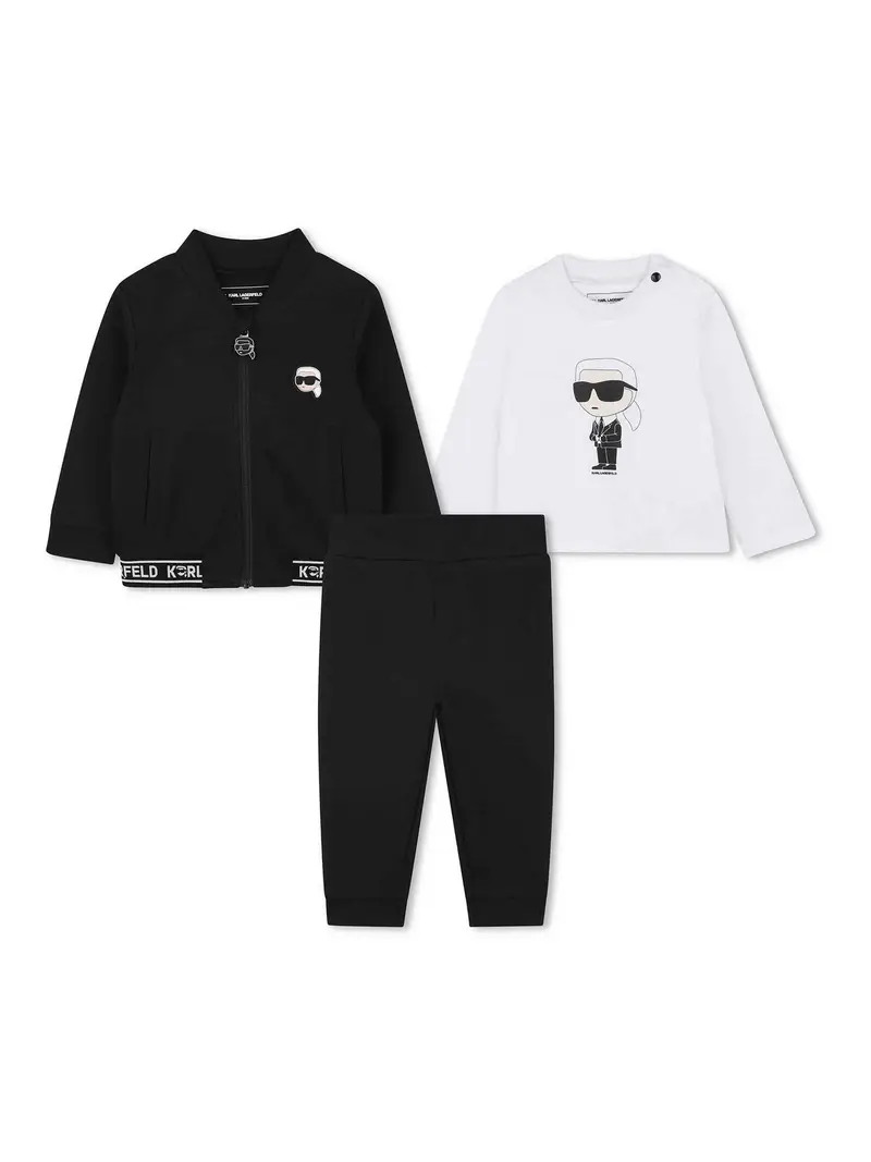 Completo 3 Pezzi Con Stampa Nero