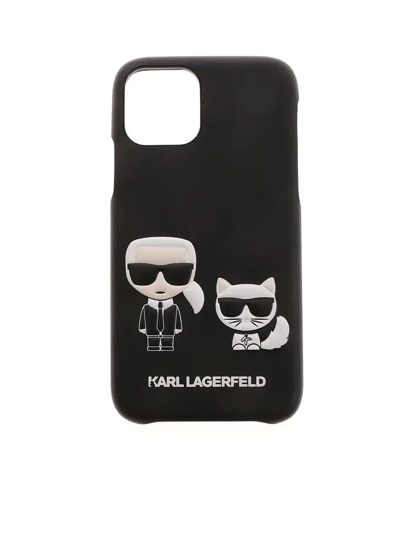 Cover iPhone 11Pro Karl e Choupette nera Nero