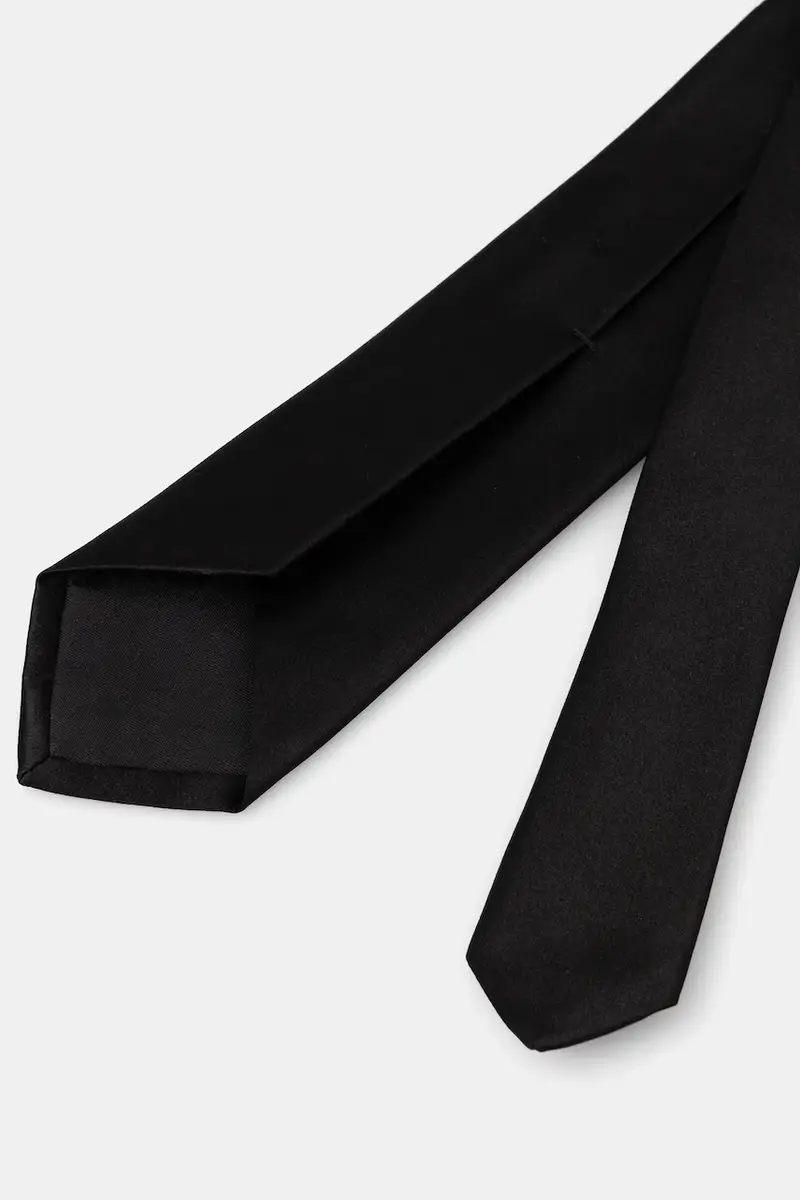 cravatta in seta Nero miniatura 2