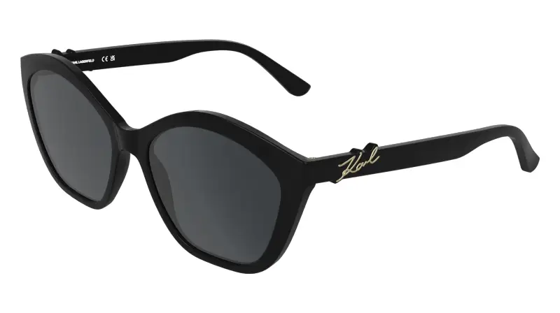 Donna Karl Lagerfeld KL6222S 001 Occhiali da sole Bio-iniettato Nero Fumo Cat Eye Normale