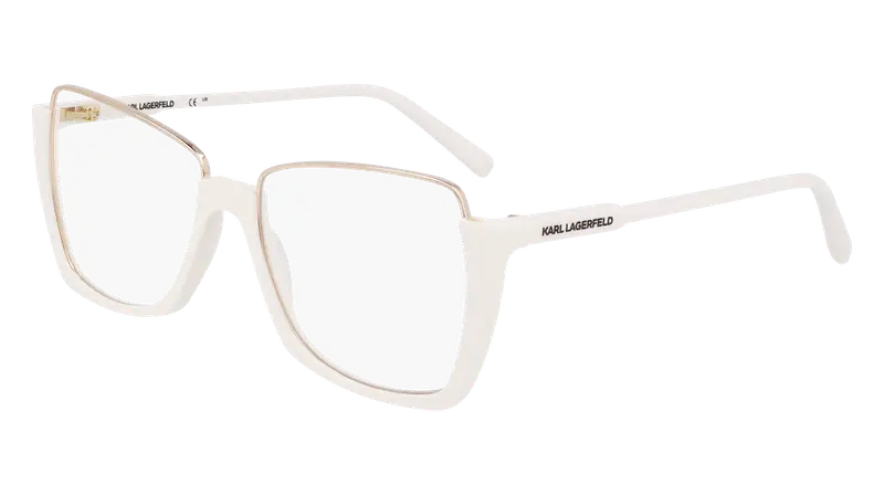 Karl Lagerfeld Donna KL355 105 Montature da vista Metallo Bianco  Squadrata Normale Normale