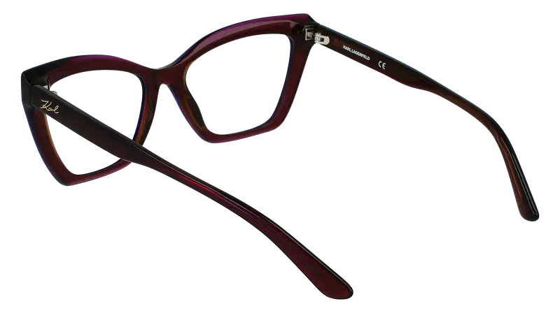 Karl Lagerfeld Donna KL6063 603 Montature da vista Acetato Bordeaux Cat Eye Normale Fotocromatiche miniatura 2