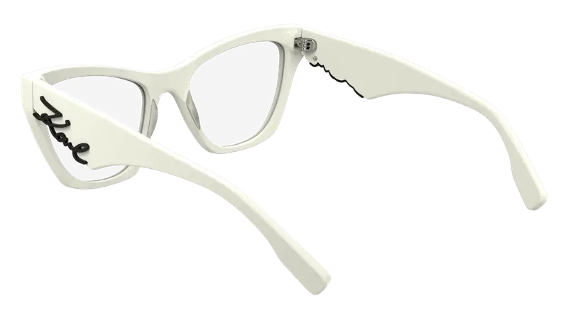 Karl Lagerfeld Donna KL6171 105 Montature da vista Acetato Bianco Cat Eye Normale miniatura 2