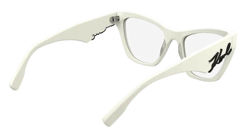 Karl Lagerfeld Donna KL6171 105 Montature da vista Acetato Bianco Cat Eye Normale miniatura 3