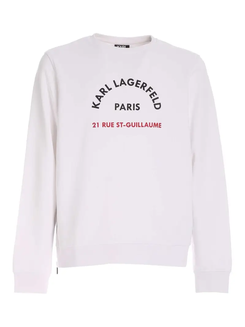 Felpa bianca con stampa a contrasto Bianco