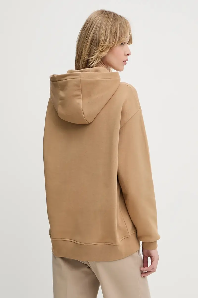 felpa donna colore beige con cappuccio con applicazione A3W20008 miniatura 3