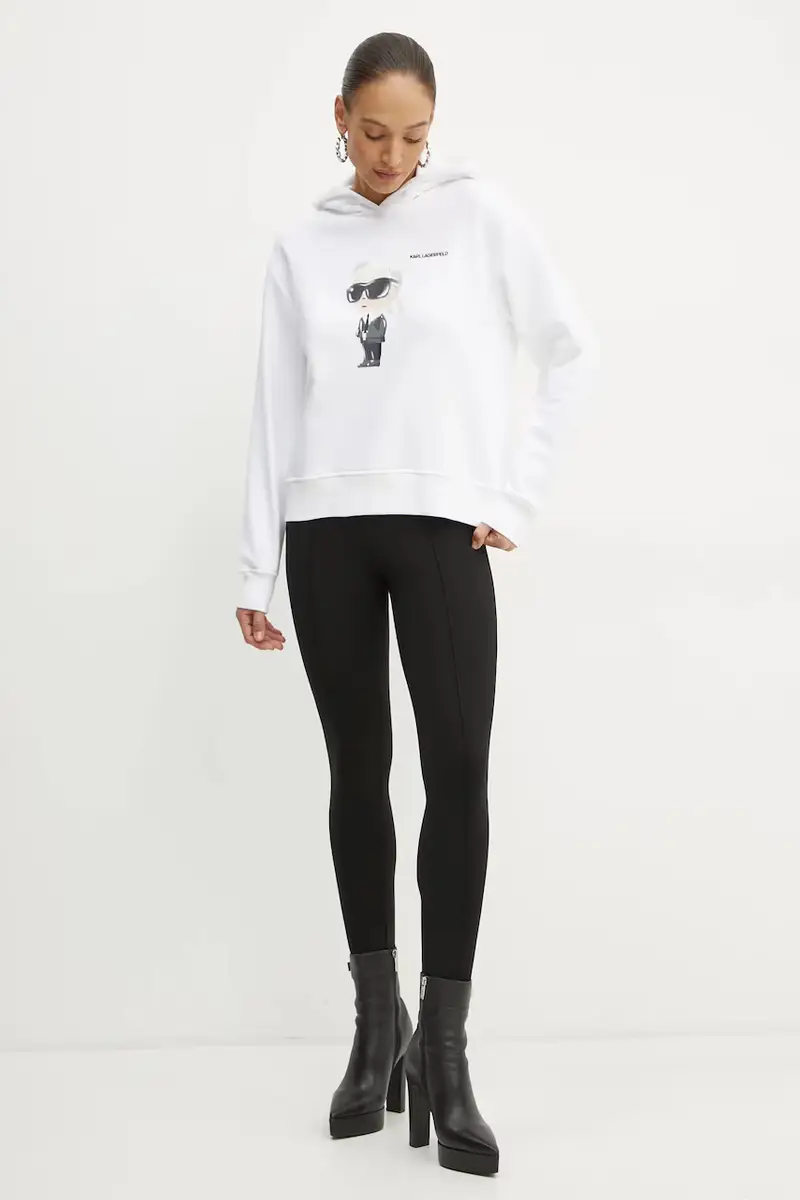 felpa donna colore bianco con cappuccio A1W20083 miniatura 2