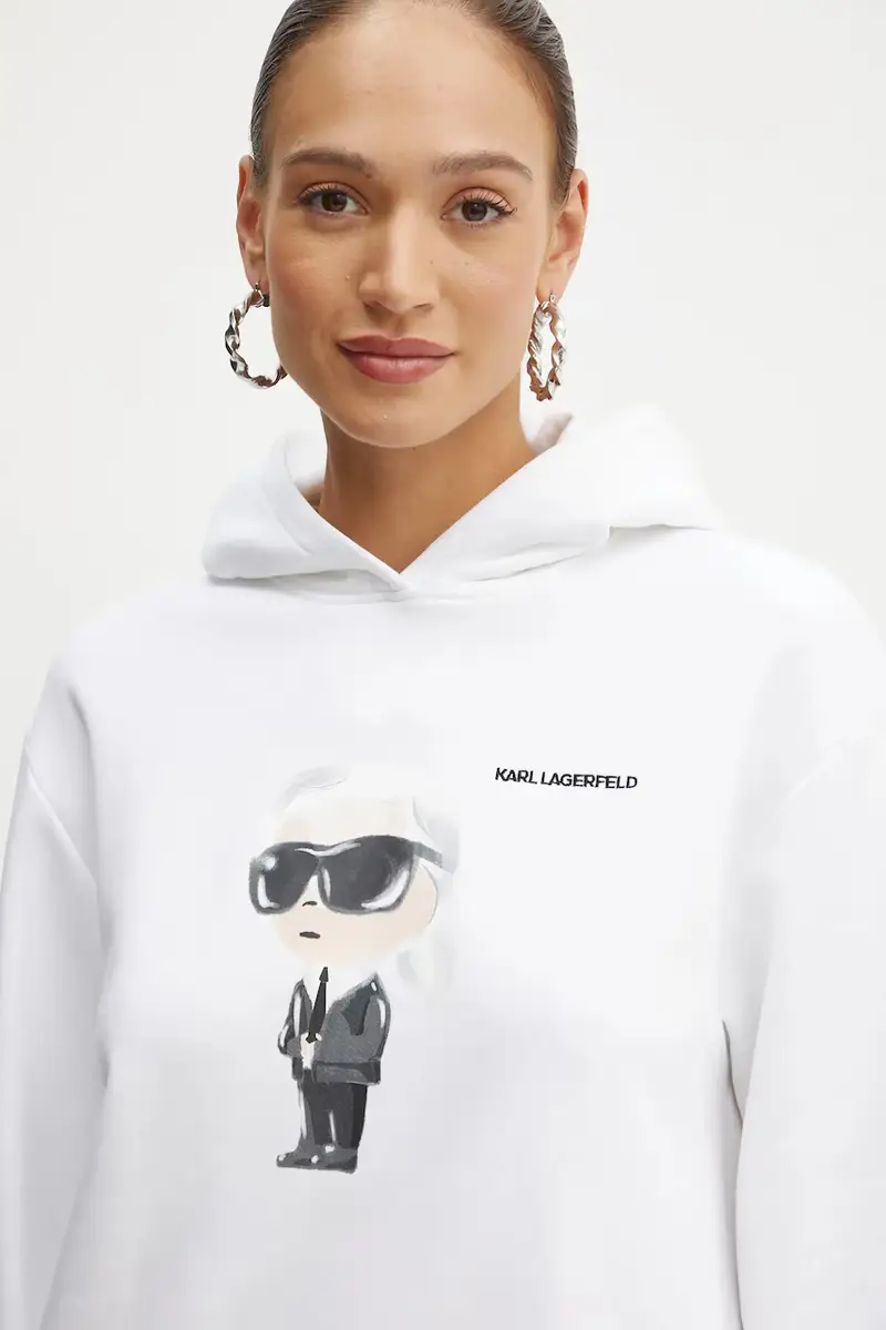 felpa donna colore bianco con cappuccio A1W20083 miniatura 4