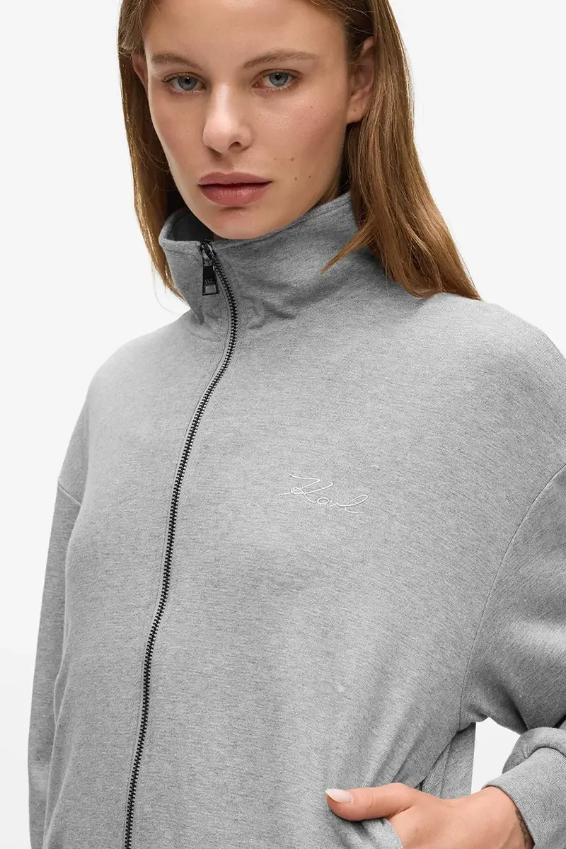 felpa donna colore grigio A4W44017 miniatura 3