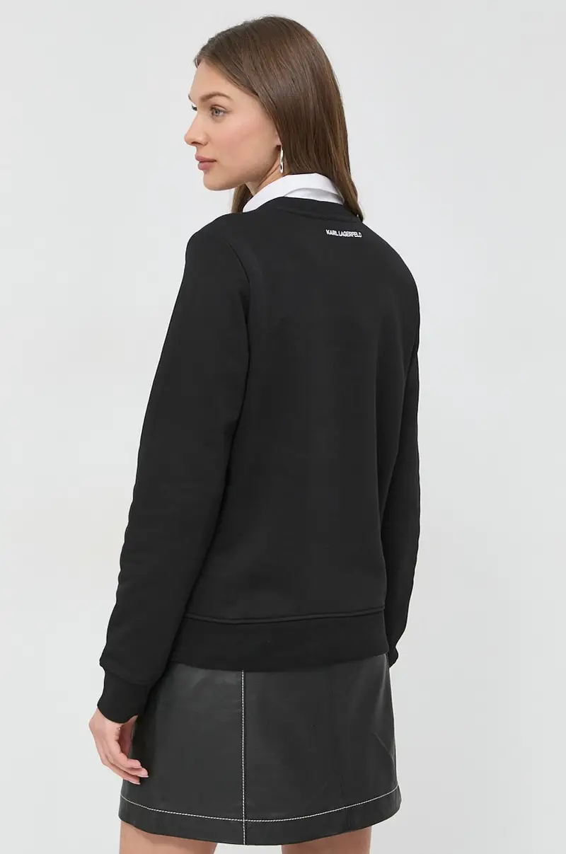 felpa donna colore nero con applicazione miniatura 3