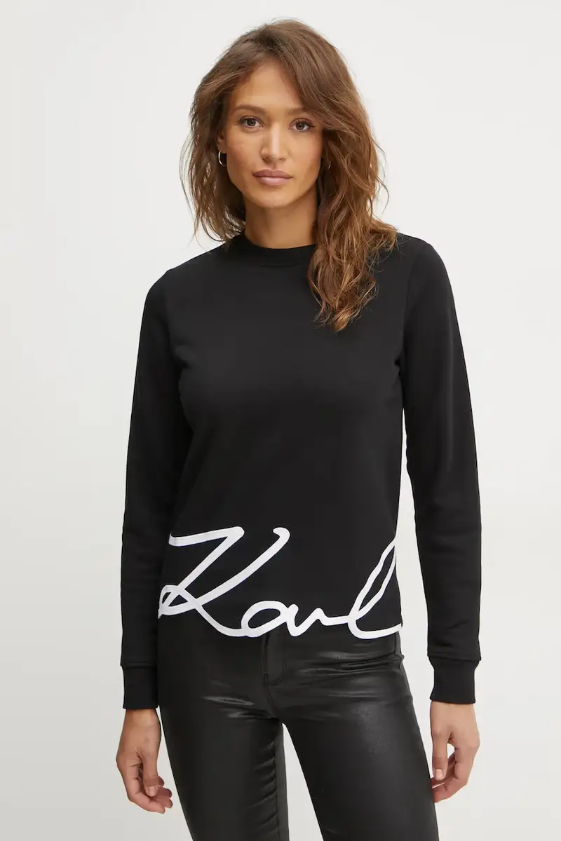 felpa donna colore nero con applicazione A1W20010