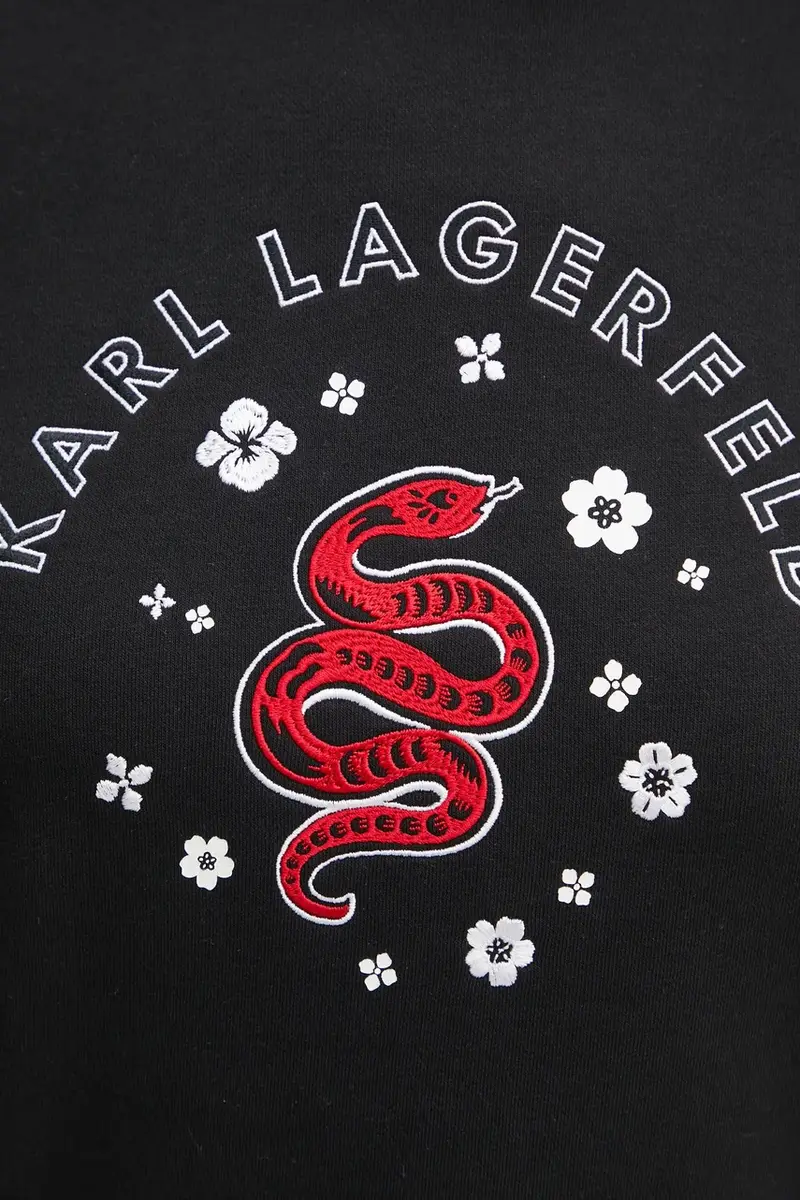 felpa donna colore nero con applicazione A1W20053 miniatura 5