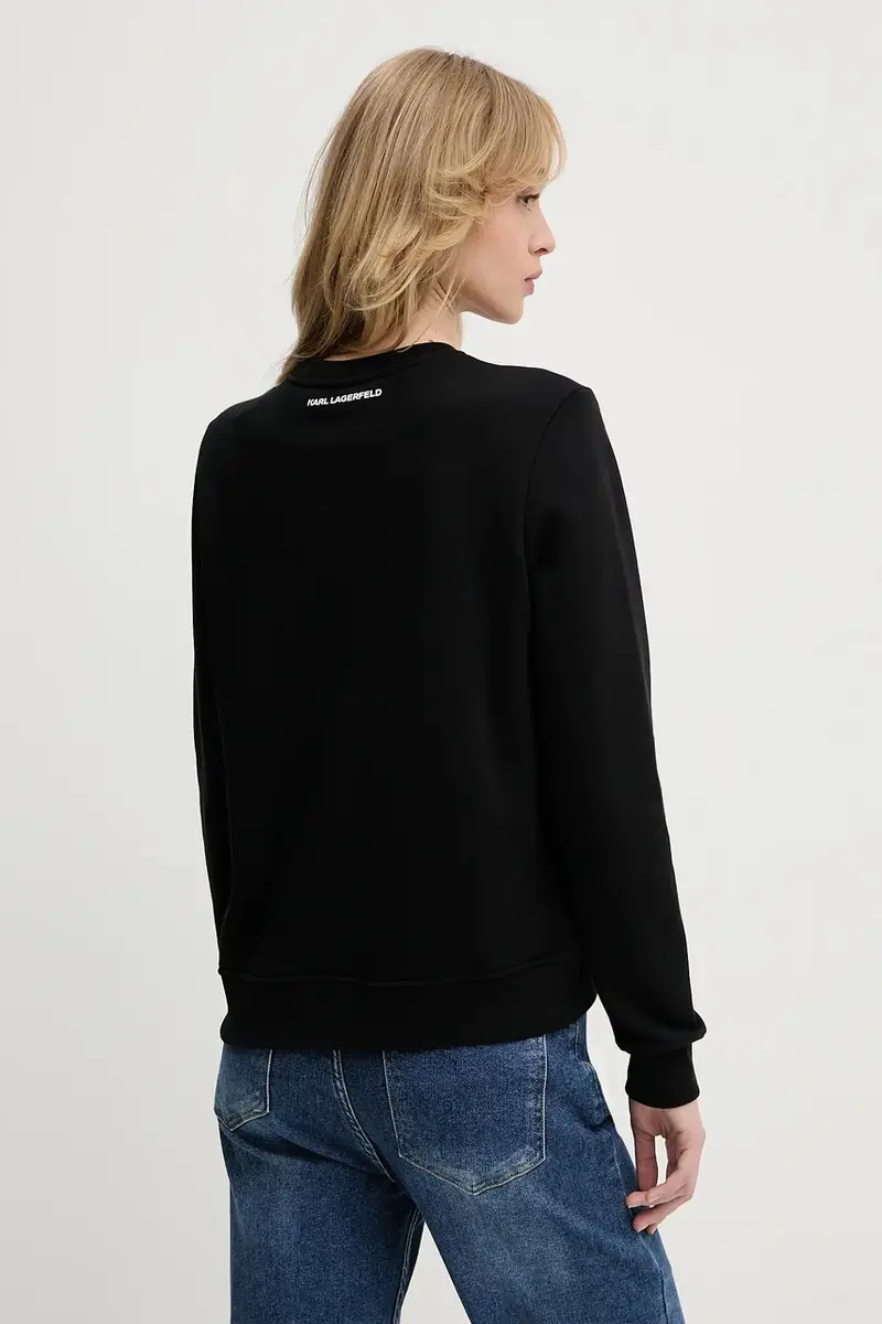 felpa donna colore nero con applicazione A3W20010 miniatura 3