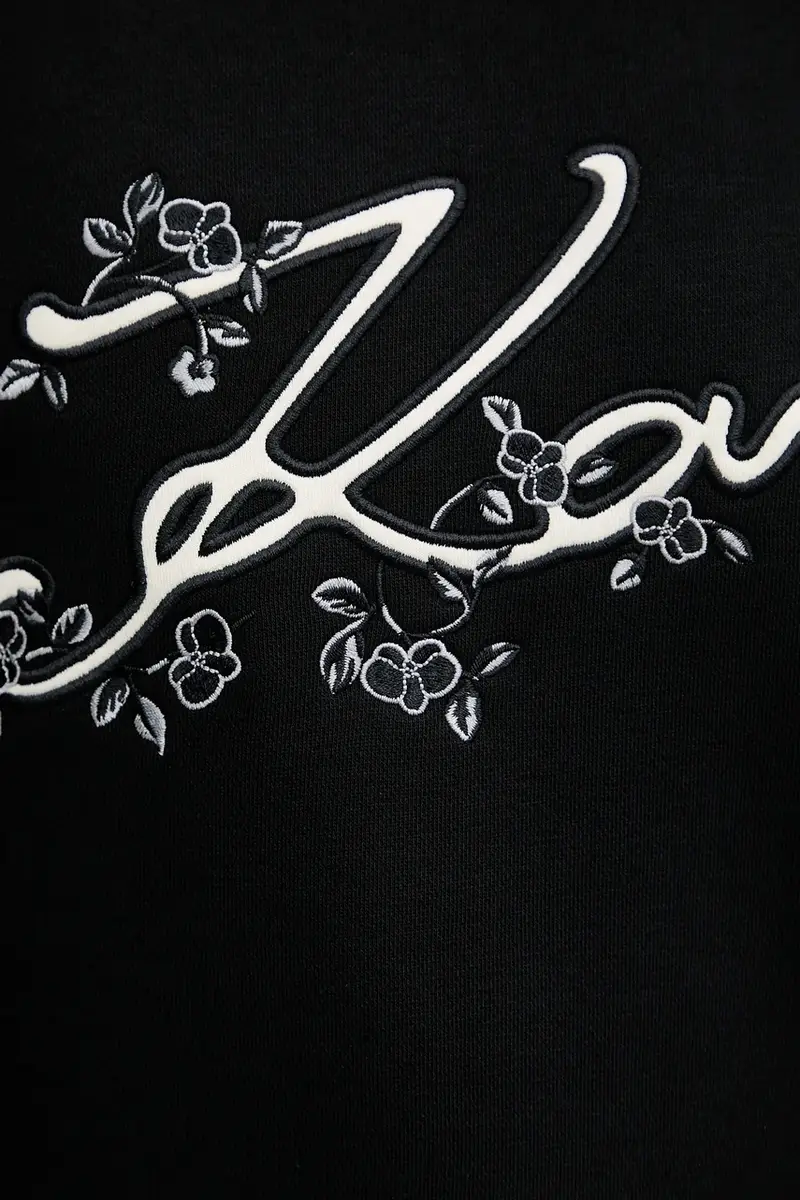 felpa donna colore nero con applicazione A3W20010 miniatura 5