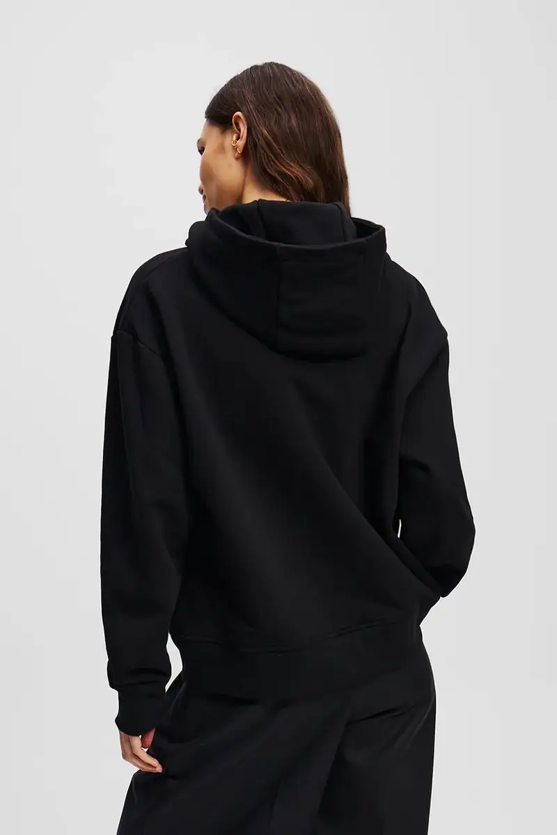 felpa donna colore nero con cappuccio A1W20083 miniatura 2