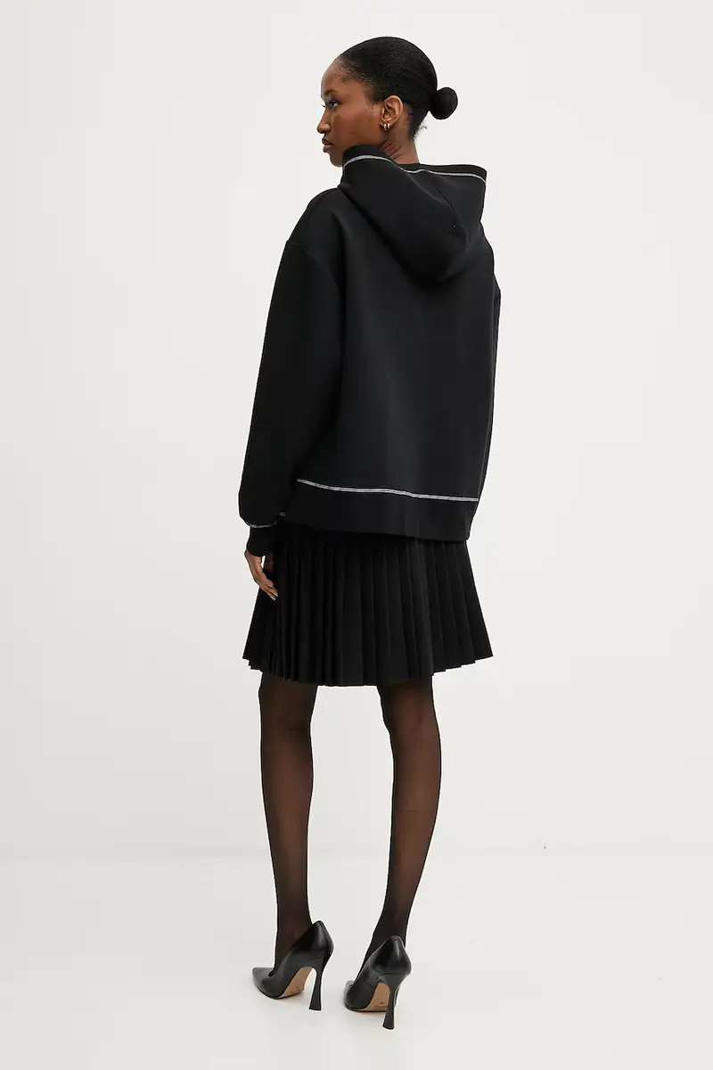 felpa donna colore nero con cappuccio A3W20011 miniatura 3