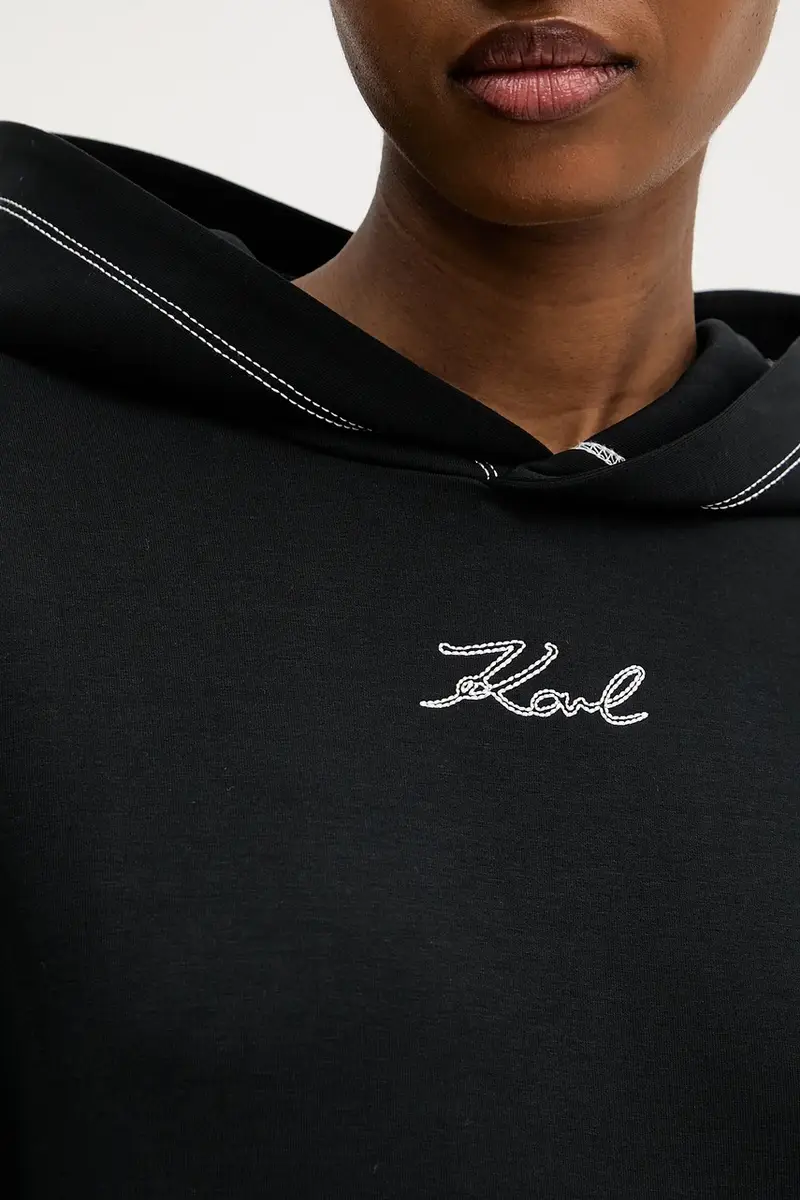 felpa donna colore nero con cappuccio A3W20011 miniatura 5