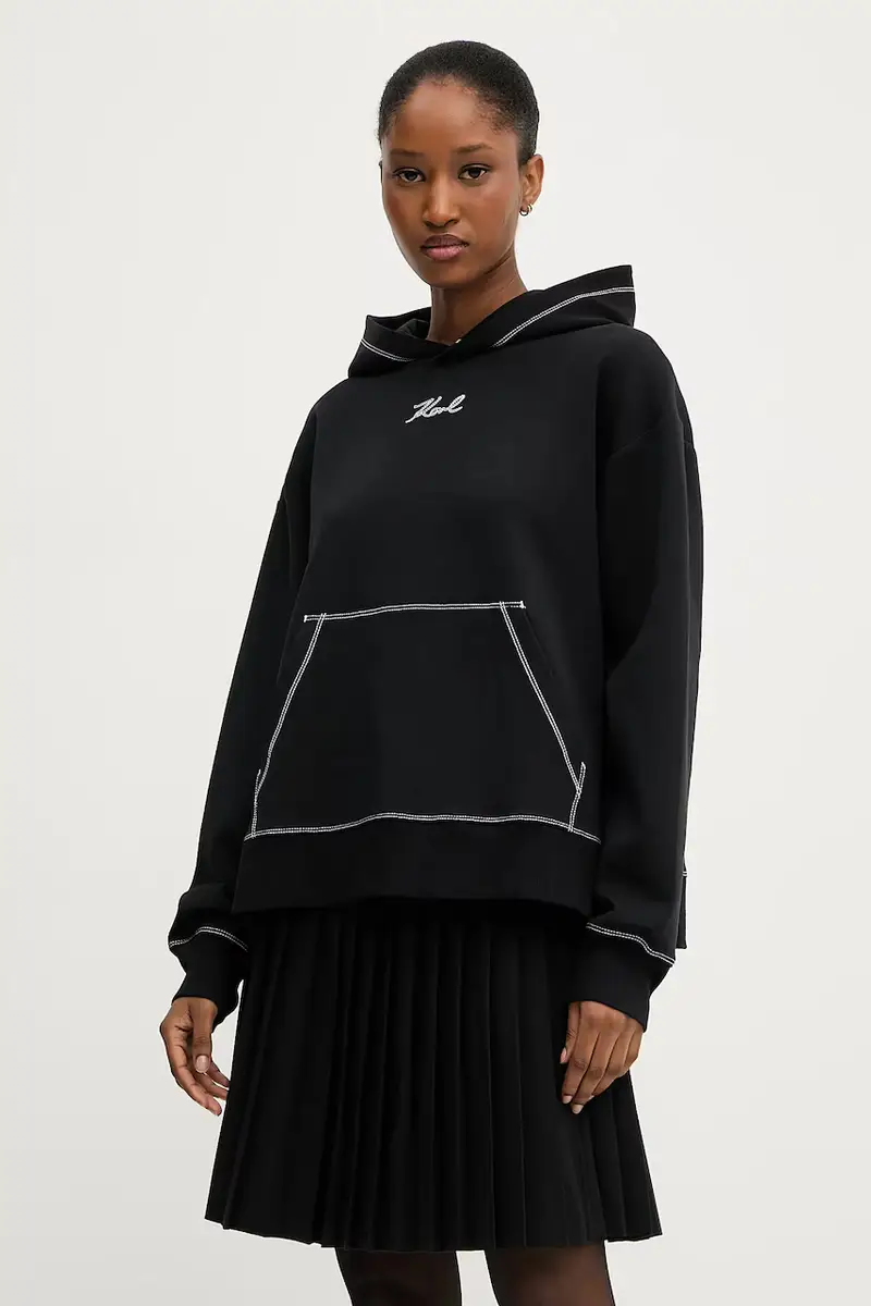 felpa donna colore nero con cappuccio A3W20011