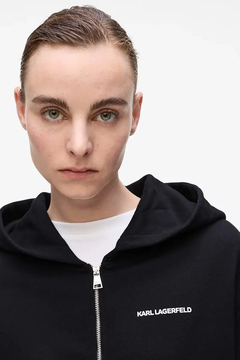 felpa donna colore nero con cappuccio A4W20068 miniatura 3