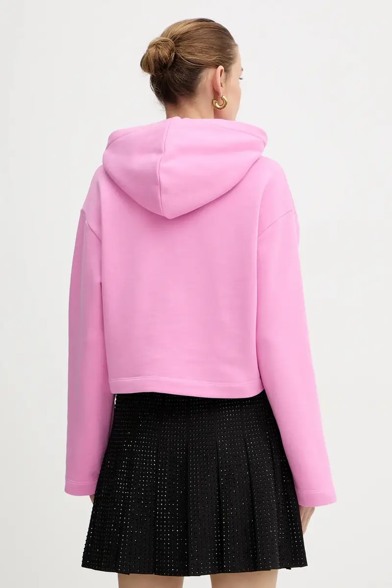 felpa donna colore rosa con applicazione A4W20039 miniatura 3