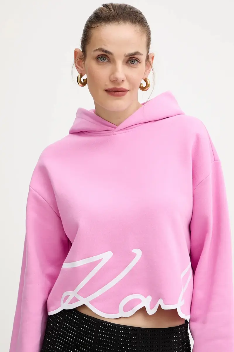 felpa donna colore rosa con applicazione A4W20039 miniatura 4