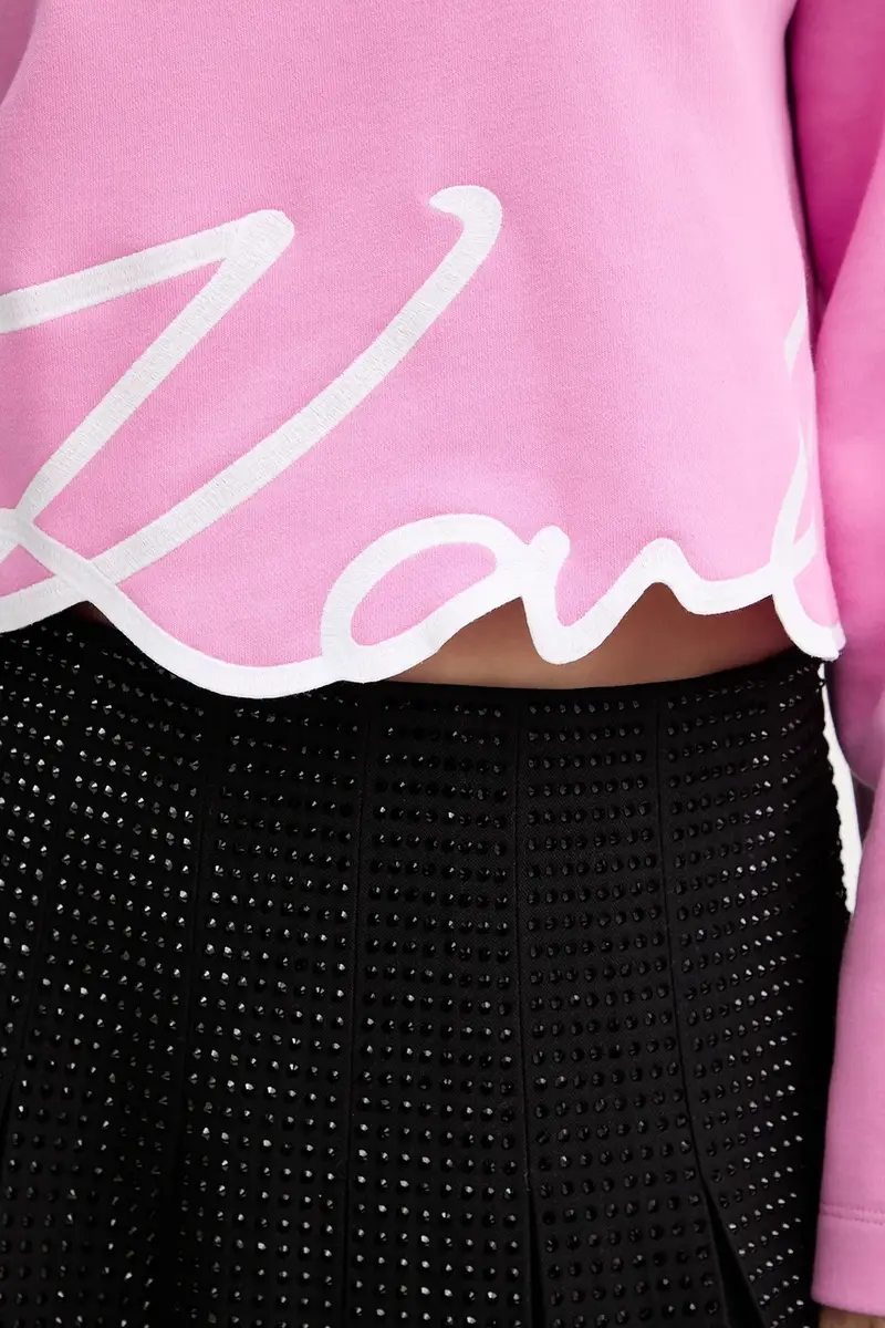 felpa donna colore rosa con applicazione A4W20039 miniatura 5