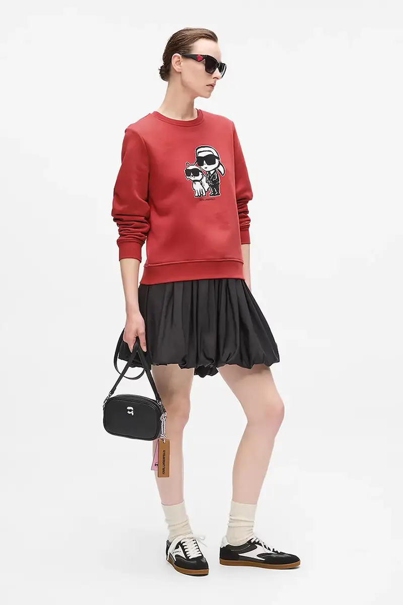 felpa donna colore rosso A4W20045 miniatura 4