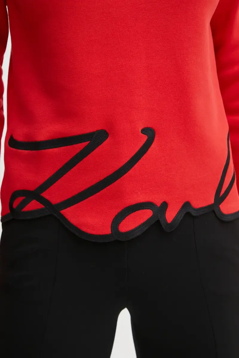 felpa donna colore rosso con applicazione A1W20010 miniatura 5