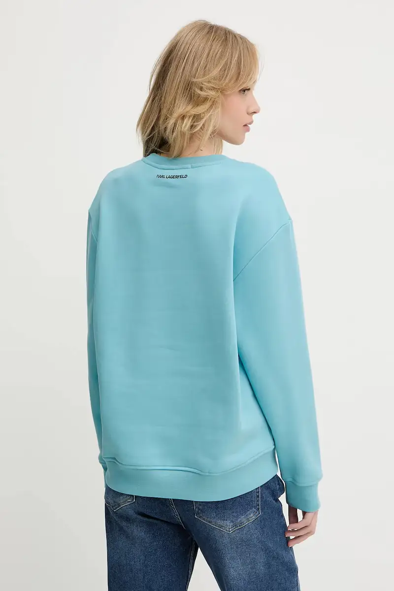 felpa donna colore turchese A3W20057 miniatura 3