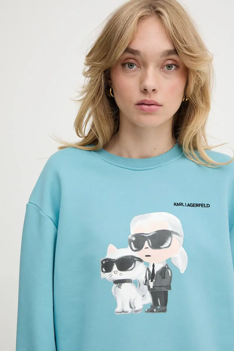 felpa donna colore turchese A3W20057 miniatura 4