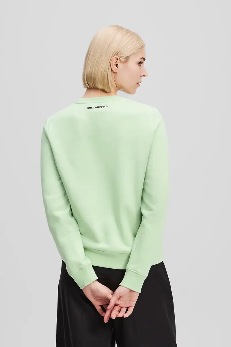 felpa donna colore verde con applicazione A1W20081 miniatura 2